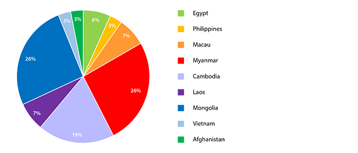 Chart - Summary of the Summer Institute 2014 Participants - by Countries